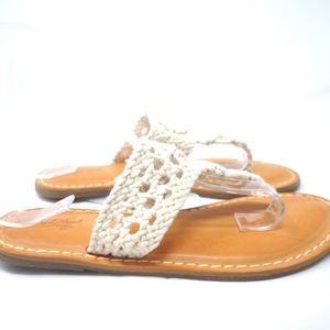Crochet Cream Flip Flops Sandals Size 6
